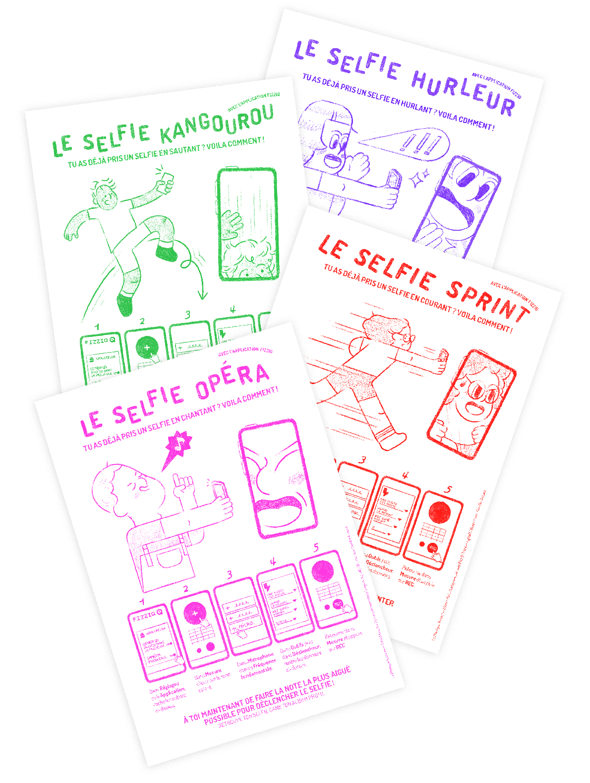 Notices illustrées selfies de physique